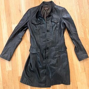 authentic italian leather trench coat